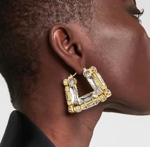 Crystal bamboo earrings