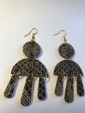 Snake skin, leather earrings